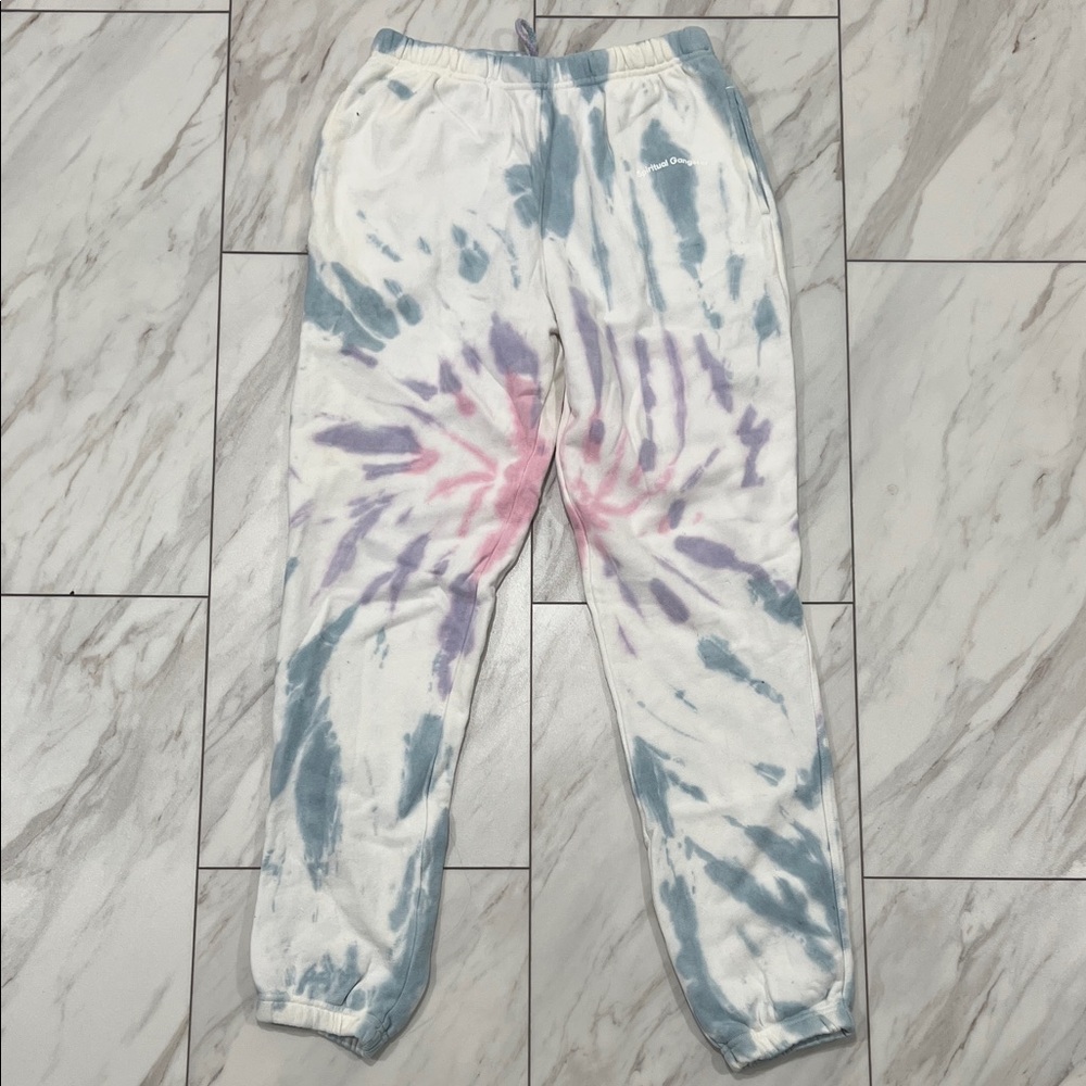 Spiritual Gangster Tie-Dye Joggers - White, Blue, Pink